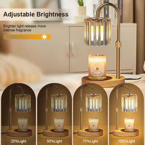 Lampe chauffe-bougie de luxe rétro en verre, avec base en bois à hauteur réglable, pour la fonte de <span class=keywords><strong>cire</strong></span> décorative et l'aromathérapie – Offre Spéciale - Product Image 6