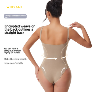 Body modellante intero senza cuciture con zip frontale invisibile, scollo a <span class=keywords><strong>V</strong></span> sexy, vestibilità slim, senza maniche, tipo canotta. - Product Image 3