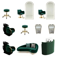 Vente directe usine : Fauteuil de lavage et bac à shampoing vert pour salon de coiffure avec fonction spa capillaire