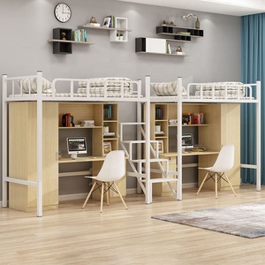<span class=keywords><strong>Cama</strong></span> Literá Moderna de Acero y Madera con <span class=keywords><strong>Escritorio</strong></span> y Silla para Dormitorio de Apartamento Universitario, Fábrica de Foshan - Product Image 3