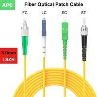 LC/SC/FC/ST APC/UPC Kabel Patch Serat Optik Jumper Single Mode Simplex Duplex 9/125um LSZH 1m-30m G657A 0.9mm 2mm 3mm