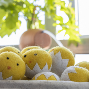 RWS sertifikalı lavanta kokulu yün kurutma topları, özel boyut civciv şekli, 100% organik NZ yün - Product Image 4