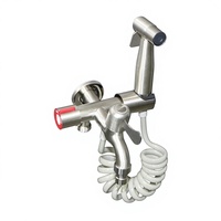Robinet d'arrêt triangulaire en acier inoxydable 304, séparateur d'eau pour toilettes, double poignée, bec de bain et de douche, finition brossée pour robinets de toilettes