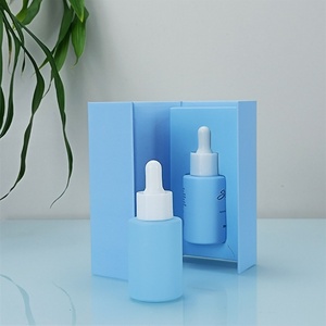 Luxury Empty Cosmetic 50ml Round Matte Frosted Face Serum Bottle 30ml 50ml 100ml Essential Oil Glass Dropper Bottle With <b>Box</b> - Product Image 3