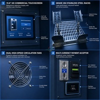 Distributeur automatique commercial intelligent de nettoyage de casques, lave-casques, stérilisateur et sécheur à usage public pour parkings et stations-service