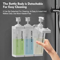 Distributeur de savon mural pour hôtel, triple, 500 ml*3, pour shampoing, après-shampoing et gel douche, ensemble de douche