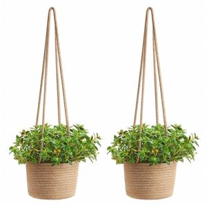 Juego de decoración de pared de bambú, cesta de fruta colgante de mimbre de yute, macetas extra grandes para plantas, cestas de flores de pesca - Product Image 1