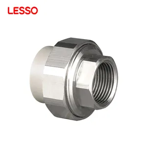 LESSO wholesale corrosion resistance water supply accessory plastic 25 63mm ppr thread union
