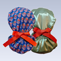 Casquettes de chirurgien pour femmes avec queue de cheval, équipe de football de Miami, avec doublure en satin, liens en ruban, logo personnalisé, chapeaux de travail avec queue de cheval