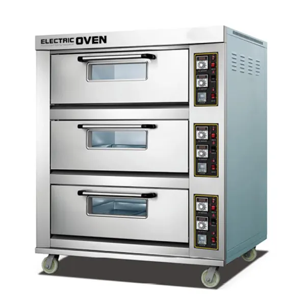 Hot sale 3 Deck 6 Trays Commercial Industrial Bakery Electric and Electric Deck Pizza Bread Baking Oven