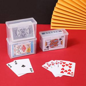 Caja de almacenamiento de tarjetas de plástico transparente, estuche organizador rectangular cubierto para cartas de juego, tarjetas de visita, tarjetas de identificación, 29g, sin embalaje - Product Image 1