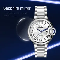 Montre à quartz en acier inoxydable pour homme, 43 mm, verre, étanche, calendrier, design ballon doré, charme, pointeur, alliage, bracelet de 20 mm