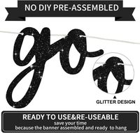 Bannière décorative BEISHIDA légère en papier pailleté noir pré-émaillée « Go Shawty It's Your Birthday »