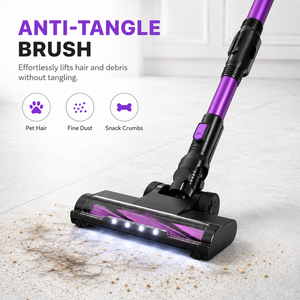 Aspirateur balai sans fil pliable PW3022 350W BLDC 26kPa anti-emmêlement avec écran LED pour poils d'animaux - Product Image 4