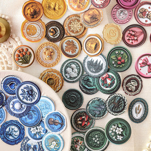 ชุดสติ้กเกอร์อายุ40ชิ้น/แพ็คสไตล์วินเทจแบบระบายสีเพลิงทำมือสำหรับตกแต่งแบบ DIY สติกเกอร์ซองจดหมาย - Product Image 2