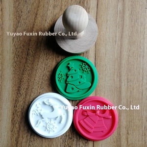 Giáng sinh mô hình Silicone <span class=keywords><strong>Cookie</strong></span> tem với tay cầm bằng gỗ dập nổi Vòng <span class=keywords><strong>Cookie</strong></span> cắt cho bánh trang trí - Product Image 3