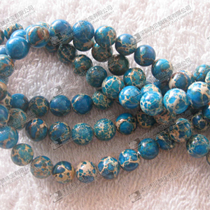Cuenta de piedras preciosas barata, <span class=keywords><strong>Jaspe</strong></span> imperial, color <span class=keywords><strong>azul</strong></span>, cuenta redonda de 6mm para hacer pulseras - Product Image 3