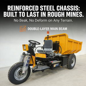 Mini-tricycle benne basculante à 3 roues avec moteur diesel de 3 tonnes et démarrage électrique pour l'exploitation minière souterraine et de surface - Product Image 6