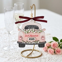 Neues Einweihungsgeschenk Holz-Spielzeugauto Nummernschild Heimdekoration Rosa Holzauto Wanddekoration