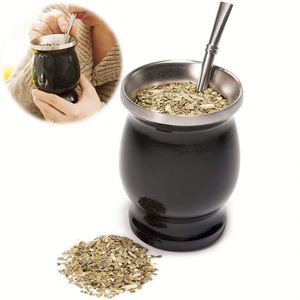 Taza de Mate Argentina de 8oz, Taza de Mate de Acero Inoxidable de Doble Pared con Aislamiento y Pajita - Product Image 1