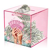 Défi d'épargne 10K Broken Box, tirelire transparente en acrylique pour adultes, coffre-fort à espèces ouvert, collecteur de billets et de pièces de monnaie