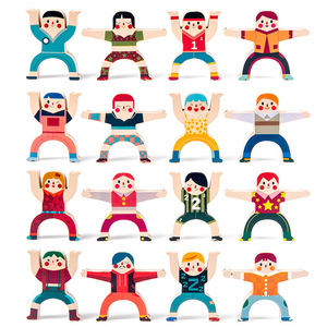 Blocs de construction empilés colorés pour enfants, jouets en bois, jeu d'équilibre, <span class=keywords><strong>dessin</strong></span> <span class=keywords><strong>animé</strong></span> <span class=keywords><strong>hercule</strong></span> - Product Image 1
