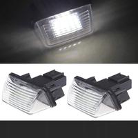 Lampes de plaque d'immatriculation LED pour voiture, éclairage de plaque d'immatriculation, lampes de plaque d'immatriculation pour Citroën C3-C5 Peugeot 206/207/307/308/406/407