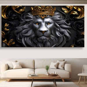 Quadro Decorativo Il Re Leone, Dipinto Moderno su Tela per Soggiorno e Camera da Letto, Opera d'Arte Contemporanea per Casa e Ufficio - Product Image 2