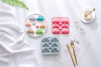 Moule en silicone antiadhésif à 8 cavités, thème nuage, de qualité alimentaire, réutilisable, mignon, pour chocolat, bonbons et glaçons DIY