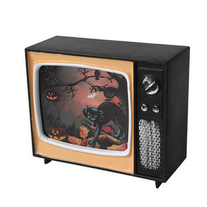 Halloween Retro TV Desain Dekorasi Rumah Kantor dan Asrama Dekorasi Fit Vintage Desktop Ornamen - Product Image 3
