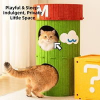 Maisonnette modulaire en feutre pour chat, tunnel empilable avec entrée ronde pour chats d'intérieur