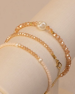 Bracelet en perles de verre fait main, minimaliste, apaisant, pour homme et femme, automne-hiver, vintage, réglable, bijoux unisexe, cadeau - Product Image 1