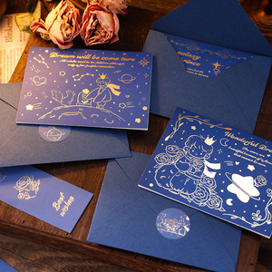 Biglietto d'Auguri con Stampa a Caldo del <span class=keywords><strong>Piccolo</strong></span> <span class=keywords><strong>Principe</strong></span> e della Rosa, Benedizione Romantica per Compleanno - Product Image 3