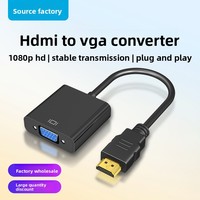 Adaptador de HDTV a VGA, Material ABS OEM, Hecho en China, para Monitor de Escritorio, Portátil, Proyector, Accesorios de Computadora