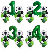 Lot de ballons en aluminium personnalisés avec numéros de football et motifs de ballons de football pour fournitures d'anniversaire sur le thème du sport