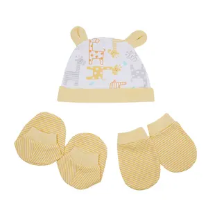 Wholesale New Hot sale 3-Pieces Set Newborn baby Soft Lovely cotton Mittens And Socks and Hat