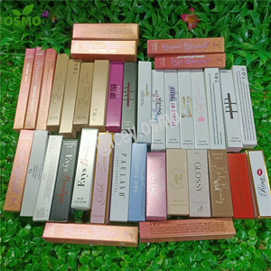 Osmo MOQ 100pcs custom logo cosmetic lipstick lipgloss eyeliner mascara packaging paper boxes with private label