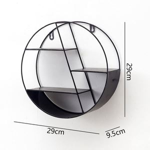 European Style Double-Tiered Iron Hexagonal <b>Wall</b> <b>Shelf</b> Modern Hanging Metal <b>Storage</b> Rack for Living Room Bedroom <b>Wall</b> Decoration - Product Image 4