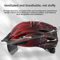 Casque de vélo unisexe pour adultes avec visière magnétique, lunettes et feux arrière en option - Conception respirante et légère pour route/VTT