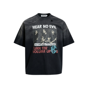 T-shirt vintage personnalisé avec logo OEM, en coton épais délavé, style streetwear, 6642, col montant épais, t-shirt uni pour homme - Product Image 2