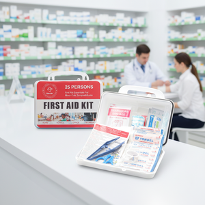 Botiquín de Primeros Auxilios de Plástico Resistente al Agua para 25 Personas, Estuche Rígido para Emergencias <span class=keywords><strong>en</strong></span> <span class=keywords><strong>el</strong></span> Hogar, Oficina, Auto y Fábrica - Product Image 1