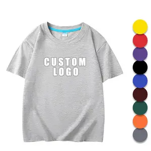 Conyson 2024 Hoge Kwaliteit Custom Logo 180gsm 100% Katoen Effen Kinder T-Shirts Effen Kleuren Kinderen Kleding Jongens Meisjes T-Shirts