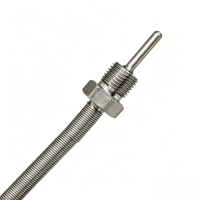 Sonde thermocouple fixe de type K, filetée, 1,5 m, fil tressé en acier inoxydable, 0-400°C, capteur de température de classe I, certifié ISO 9001