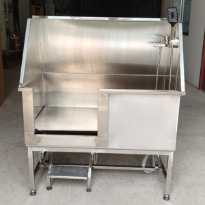 Baignoire Électrique Relevable pour Chiens - Baignoire de Toilettage Premium en Acier Inoxydable avec Escalier Rétractable et Accessoires - Product Image 1