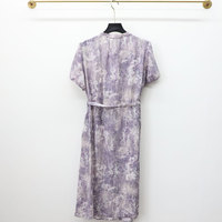 2025 femmes été robe en mousseline de soie florale décontracté taille ample longueur Midi avec cravate à la mode impression et Logo taille naturelle