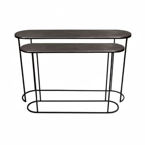 Venta al por mayor elegante negro entrada consola mesa con tapa de metal moderno diseño nórdico vestíbulo mesa para hoteles sala de estar - Product Image 1