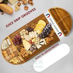 Cadeau d'anniversaire ou de mariage exquis, planche à charcuterie en bois d'acacia extra large, couteaux à fromage en acier inoxydable, service unique - Product Image 2