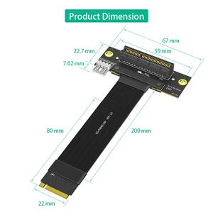 محول <span class=keywords><strong>M</strong></span>.<span class=keywords><strong>2</strong></span> Key <span class=keywords><strong>M</strong></span> 4.0 إلى PCI-e 4.0 4X، كابل تمديد Nvme 4.0 إلى PCI-e PCI-Express 4X (90/180 درجة) - Product Image 4