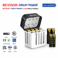 BEVIGOR Baterai Lithium Isi Ulang AA 1.5V 3500mWh /AAA 1300mWh Sel Li-ion Dengan 8 Slot Kotak Pengisi Daya Baterai Pintar 1.5V Tipe C