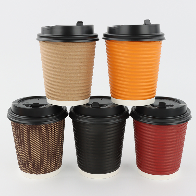 Hot Sale Wholesale Chinese Factory Custom Logo Multi Color Ripple Wall Paper Coffee Cup Lid
